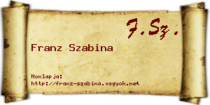 Franz Szabina névjegykártya