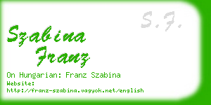 szabina franz business card